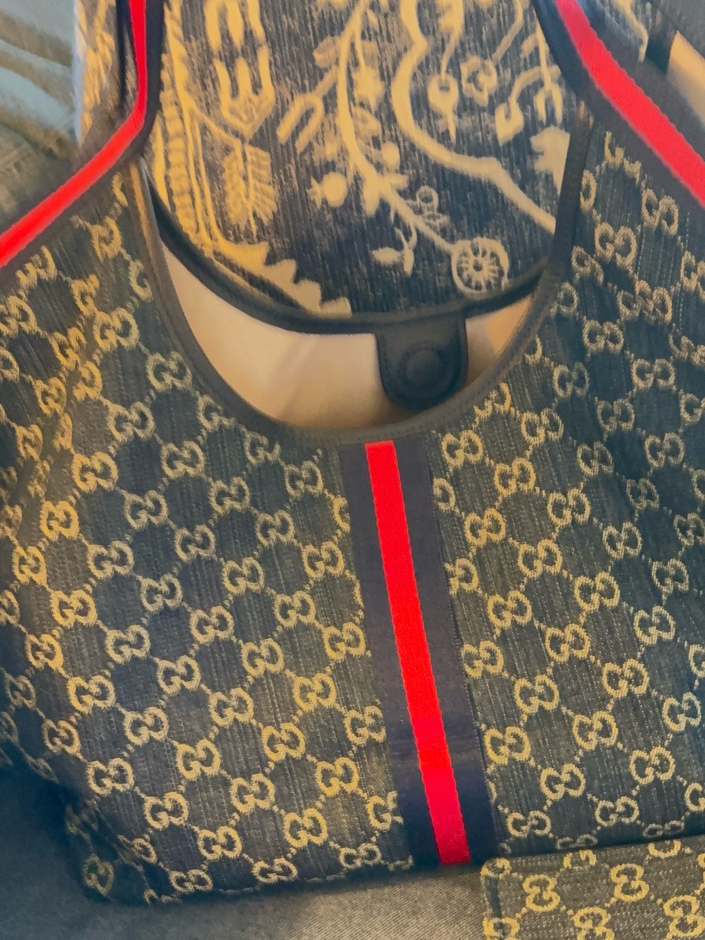Designer like Monogram Messenger Bag in Navy with Red-Blue worn maybe 3 times - Picture 12 of 13